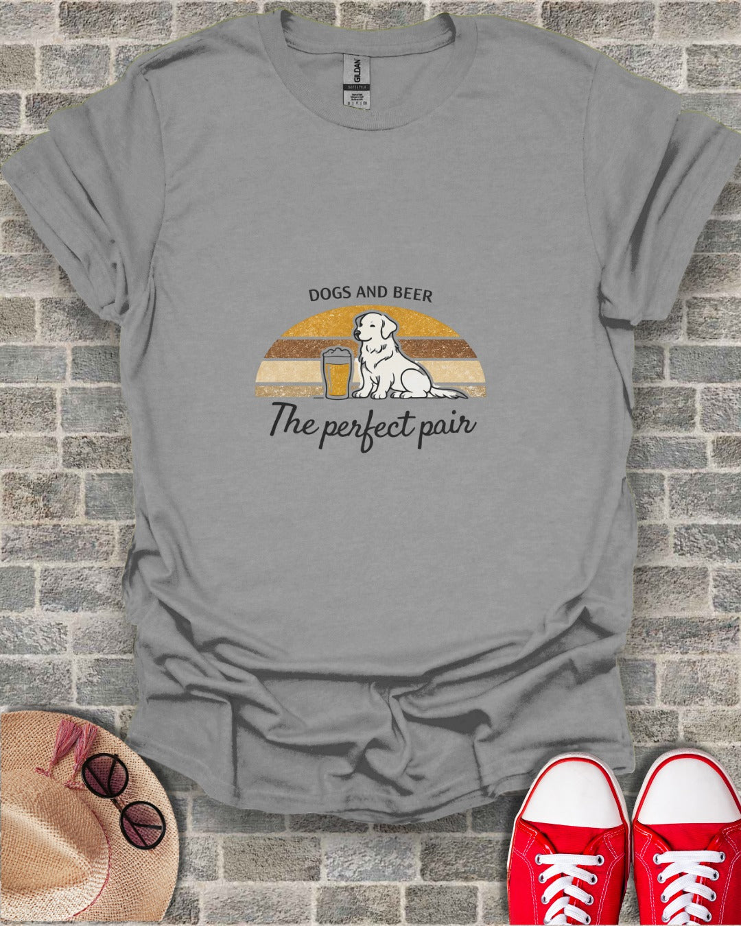 Dogs and Beer The Perfect Pair Graphic T-Shirt