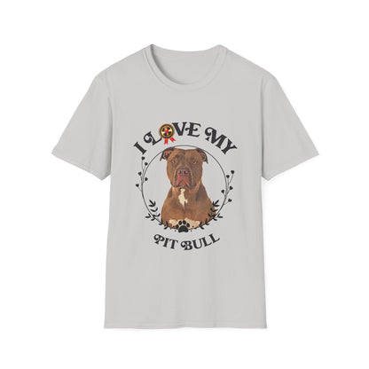 I Love My Pit Bull Unisex Softstyle T-Shirt