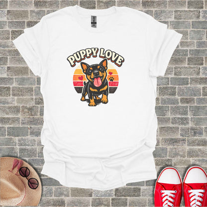 PUPPY LOVE Cute Dog Sunset Hearts Paw Print Design product type