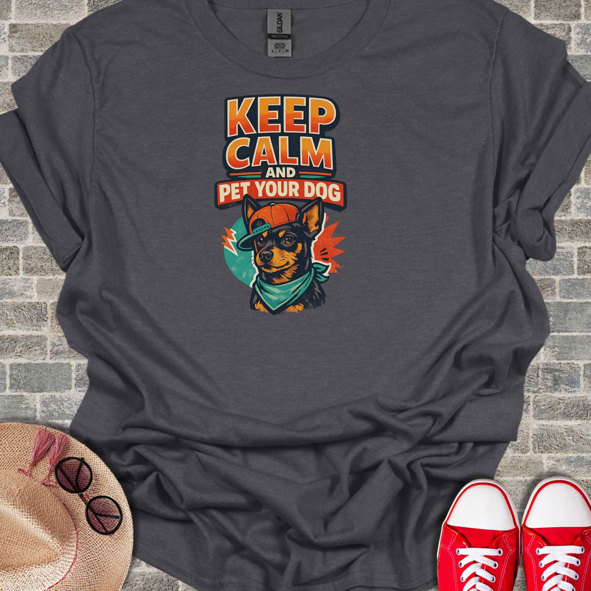 Keep Calm and Pet Your Dog Graphic T-Shirt Product