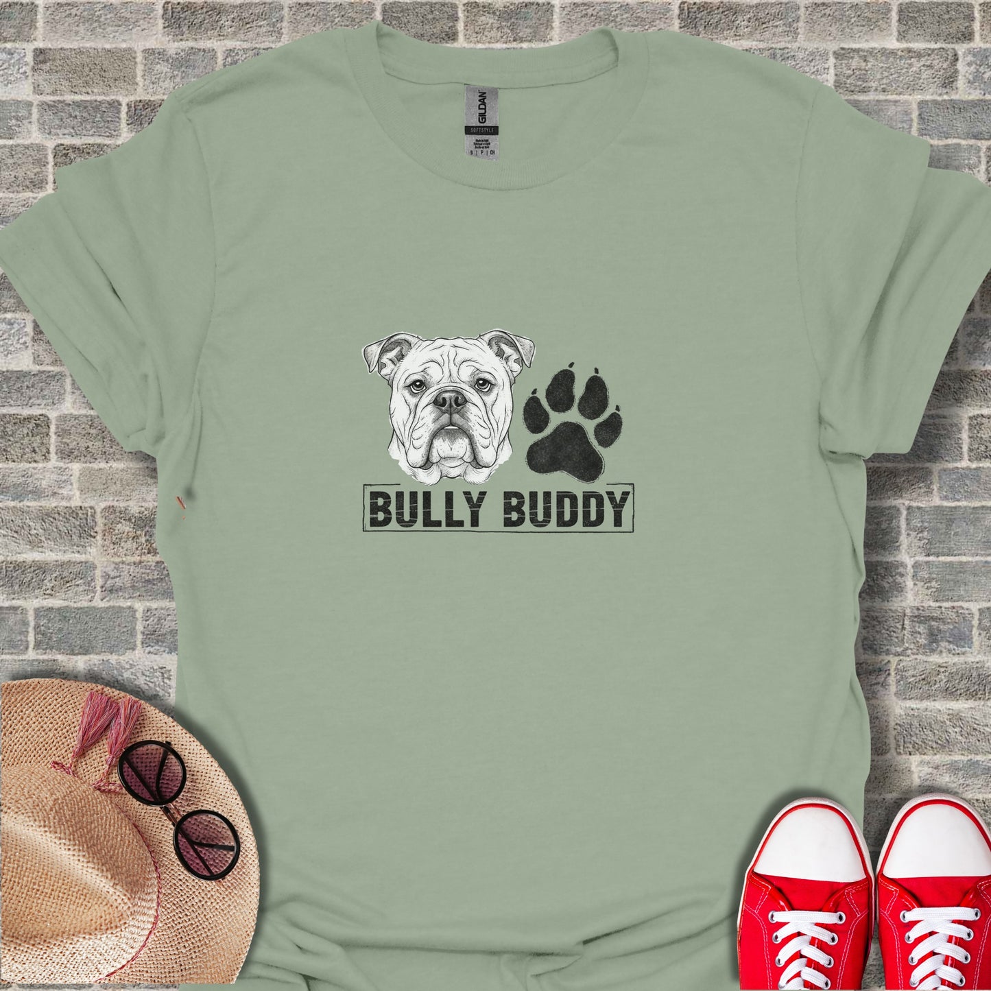 Bully Buddy Graphic Tee with Cute Bulldog Design