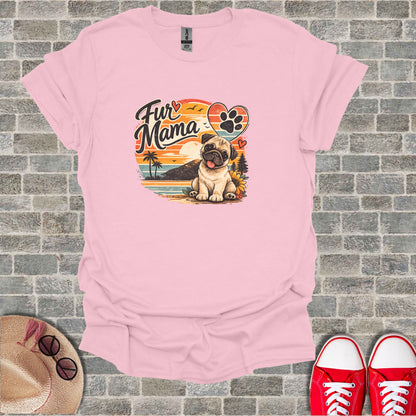 Fur Mama Pug Paw Heart Sunset product type