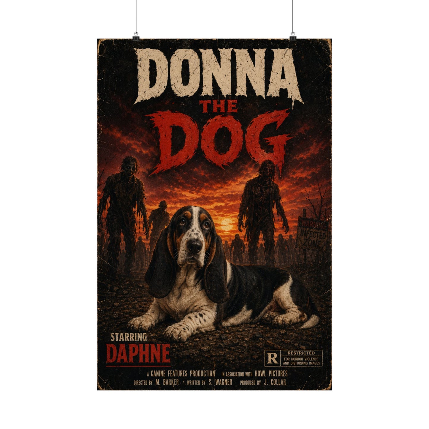 Donna the Dog Matte Poster — Vintage Horror Movie Pet Art