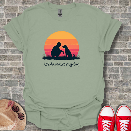 'I Heart My Dog' Phrase, Vintage Dog Lover T-Shirt