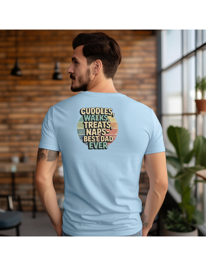 Cuddles & Treats Best Dad Ever T-Shirt, Father's Day Gift, Dog Dad Shirt, Unisex Softstyle Tee, Casual Graphic Top