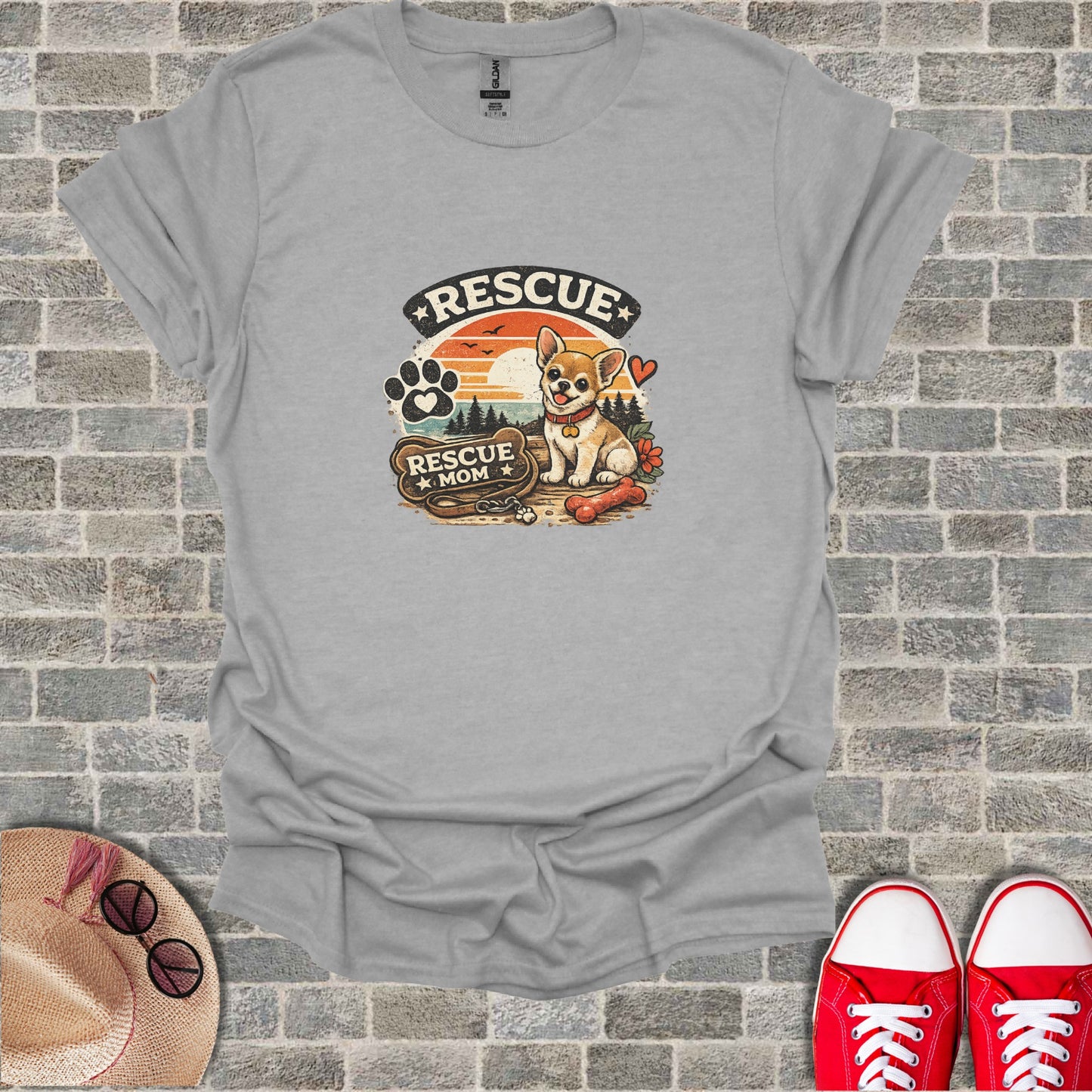 Vintage Sunset Chihuahua Rescue Mom Pet Lover product type