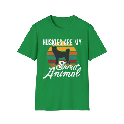 Huskies are my spirit animal Unisex Softstyle T-Shirt