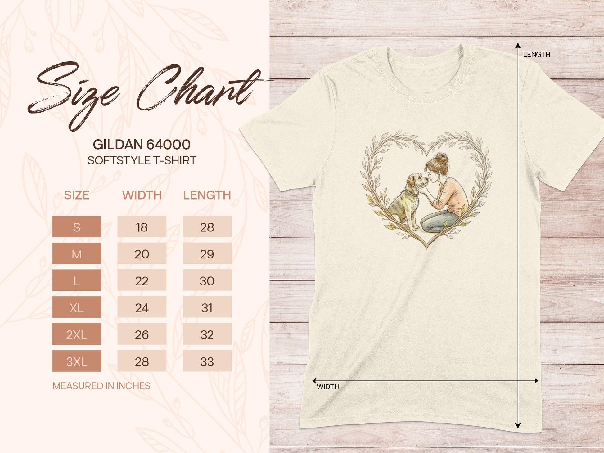 Gildan Softstyle T-Shirt Woman Dog Heart Wreath product type