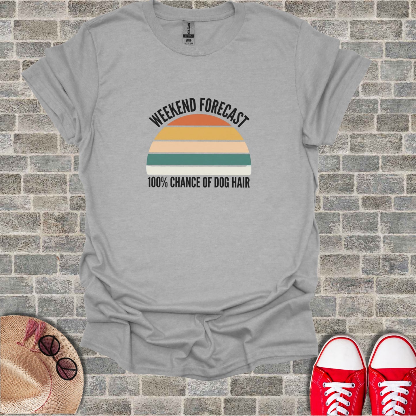 Weekend Forecast 100% Chance of Dog Hair t-shirt