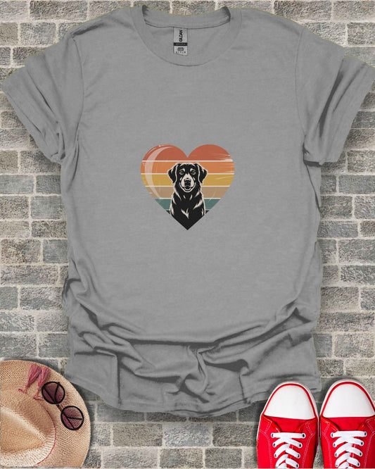 Heart Design with Black Dog Graphic T-shirt