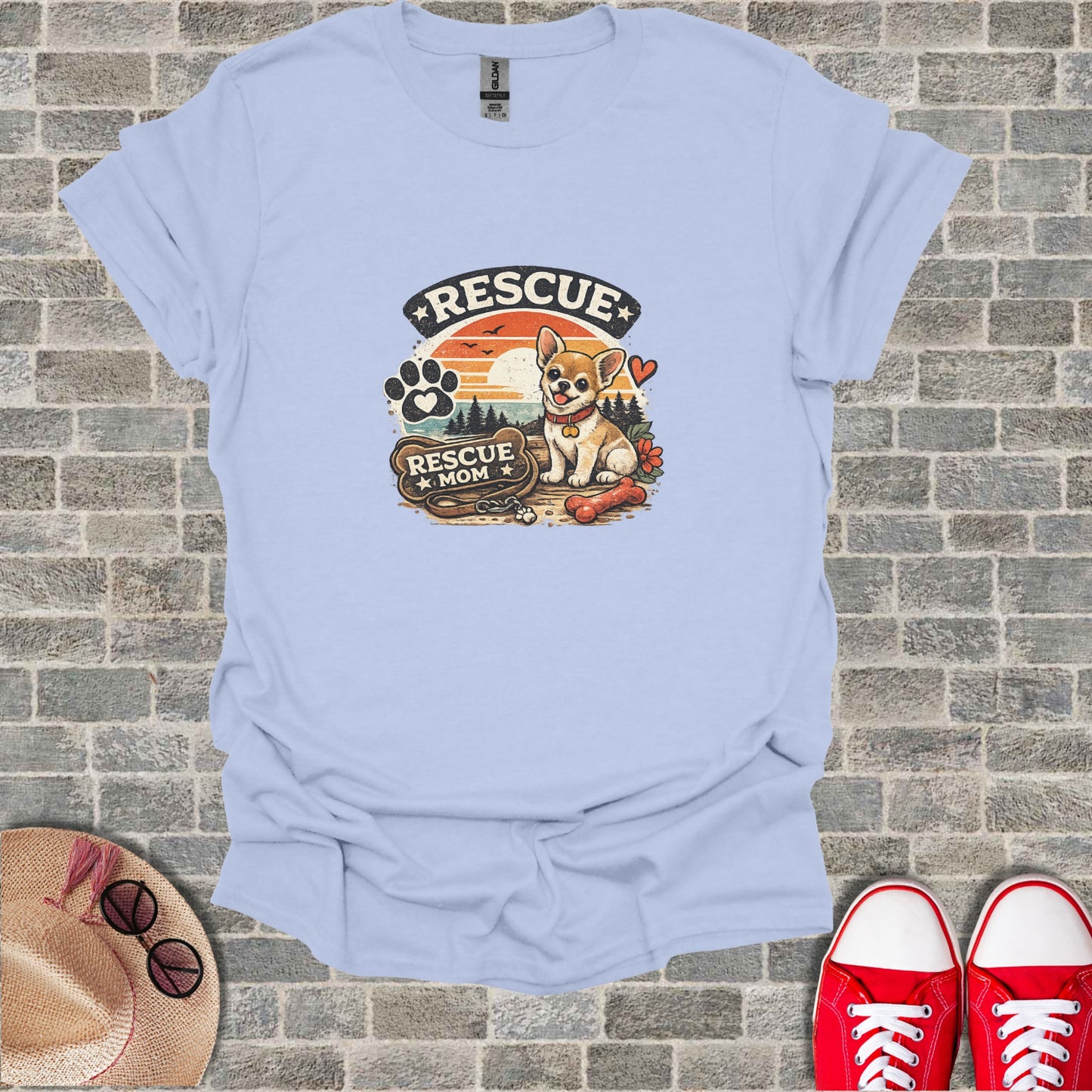 Rescue Mom Chihuahua Dog Paw Print Heart Design product type