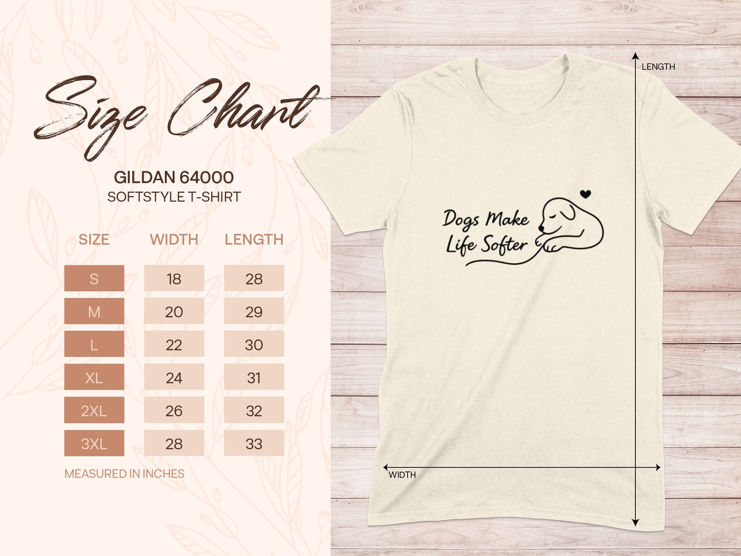 GILDAN 64000 Dogs Make Life Softer Dog Cream T-Shirt product type