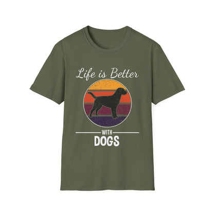 Life is better with dogs Unisex Softstyle T-Shirt