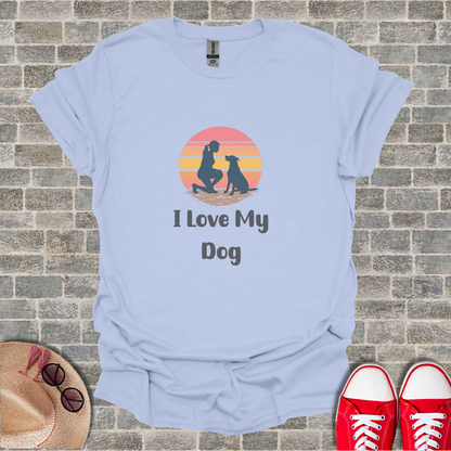 I Love My Dog Silhouette T-Shirt