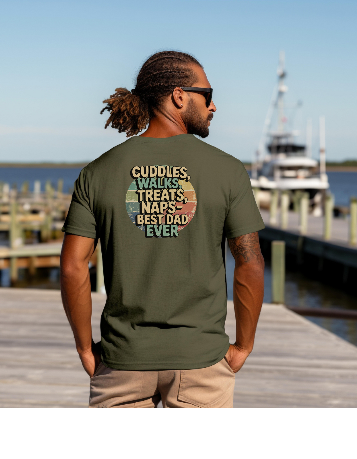 Cuddles & Treats Best Dad Ever T-Shirt, Father's Day Gift, Dog Dad Shirt, Unisex Softstyle Tee, Casual Graphic Top