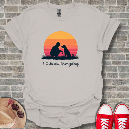 'I Heart My Dog' Phrase, Vintage Dog Lover T-Shirt
