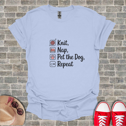 Knit Nap Pet the Dog Repeat T-Shirt