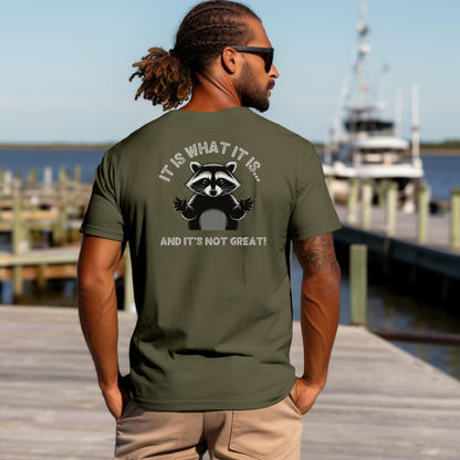 Funny Raccoon T-Shirt - "It Is What It Is" Unisex Softstyle Tee