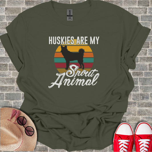 Huskies are my spirit animal Unisex Softstyle T-Shirt