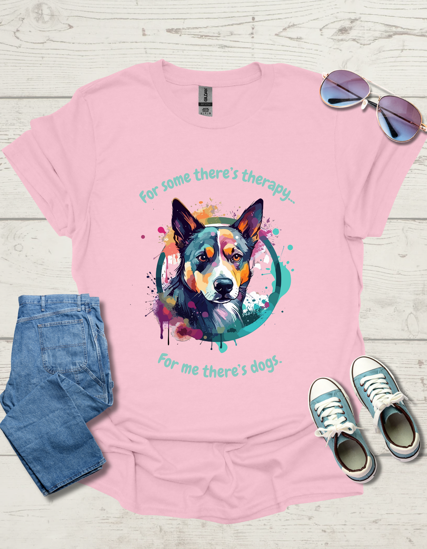 For some there's therapy dog  Unisex Softstyle T-Shirt