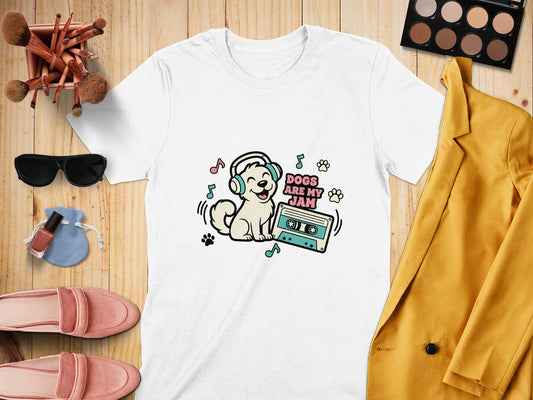 Adorable Dog Wearing Headphones Graphic Shirt product type