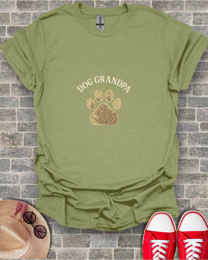Dog Grandpa Shirt with Paw Print Design