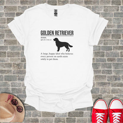 White t-shirt with "Golden Retriever" definition and silhouette.