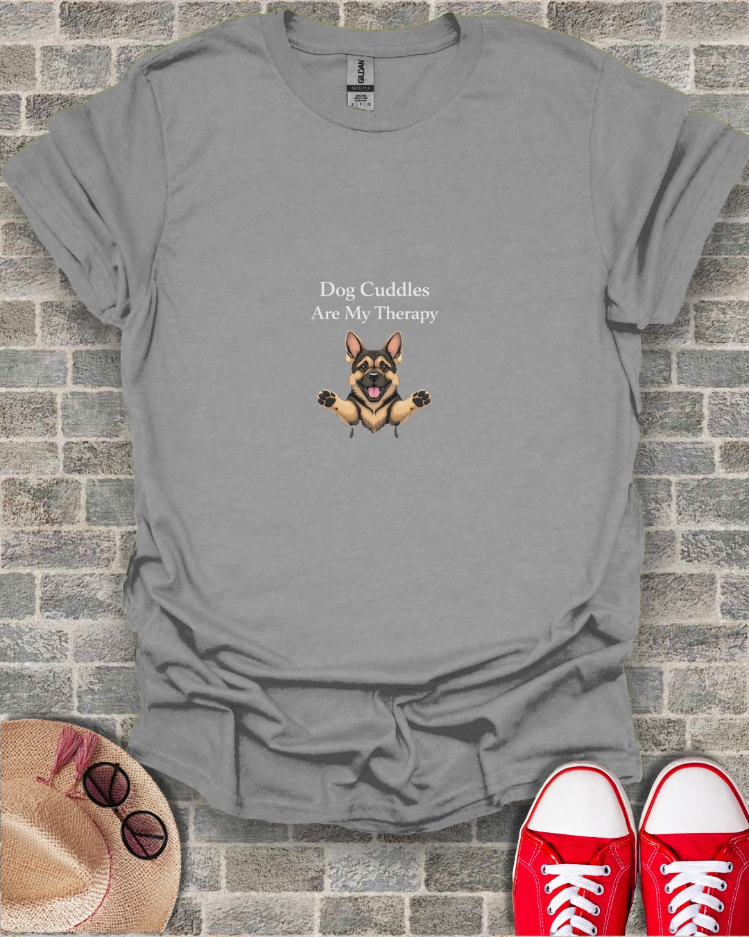 Dog Cuddles Are My Therapy Graphic Tee Shirt