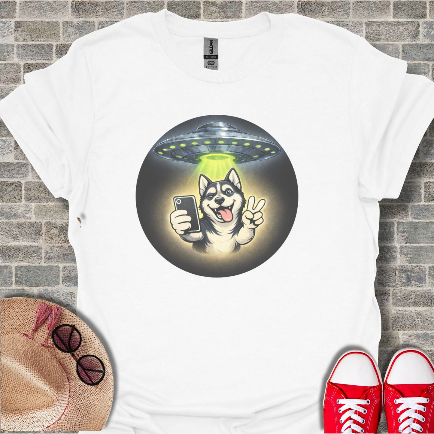 Alien Abduction Selfie Dog Unisex T-shirt Product