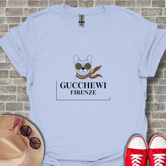 Fun Gucci Inspired Dog Graphic Tee Shirt Product