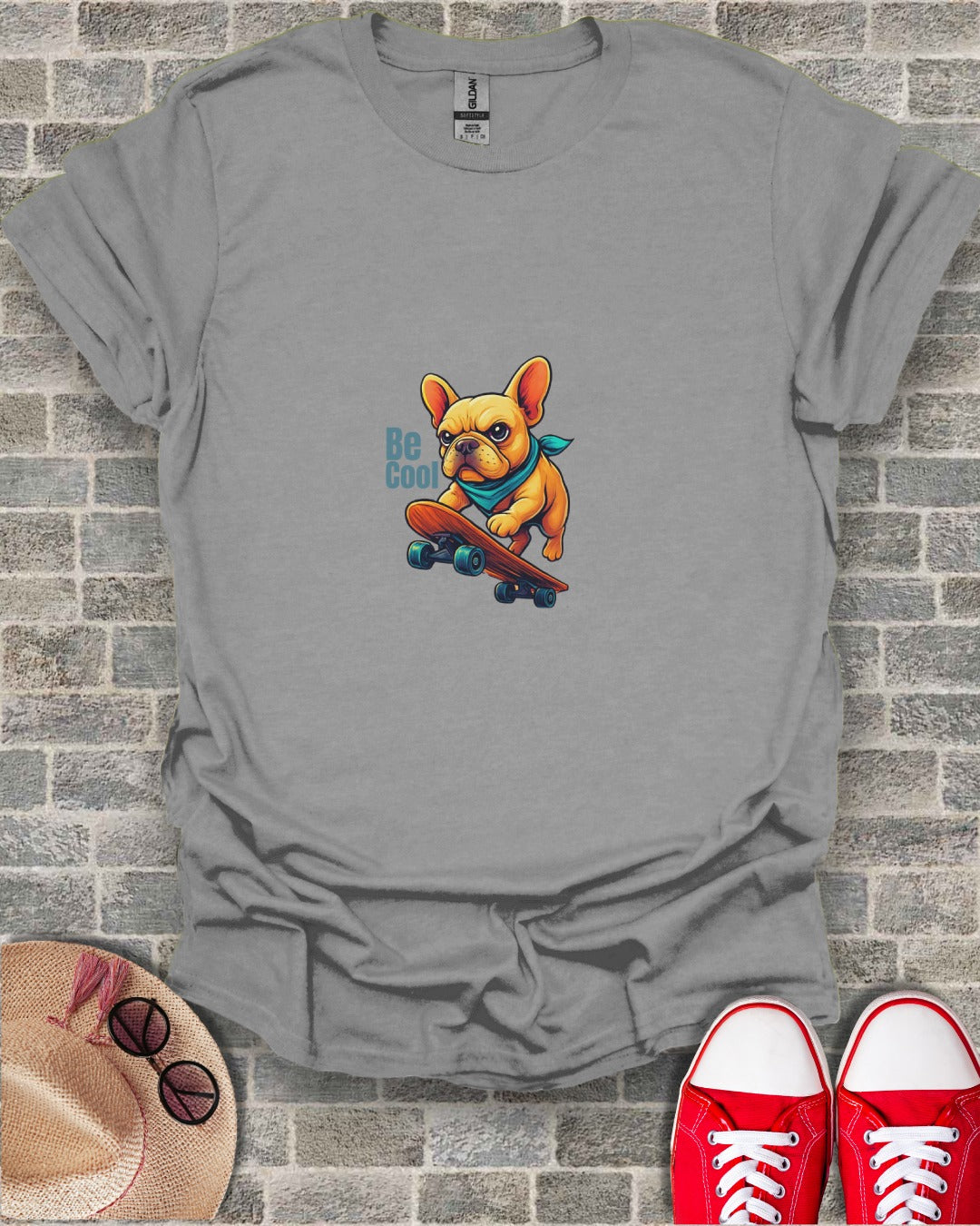 'French Bulldog on Skateboard Be Cool T-shirt'