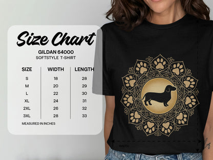 Cute Dachshund Mandala Design Softstyle T-Shirt