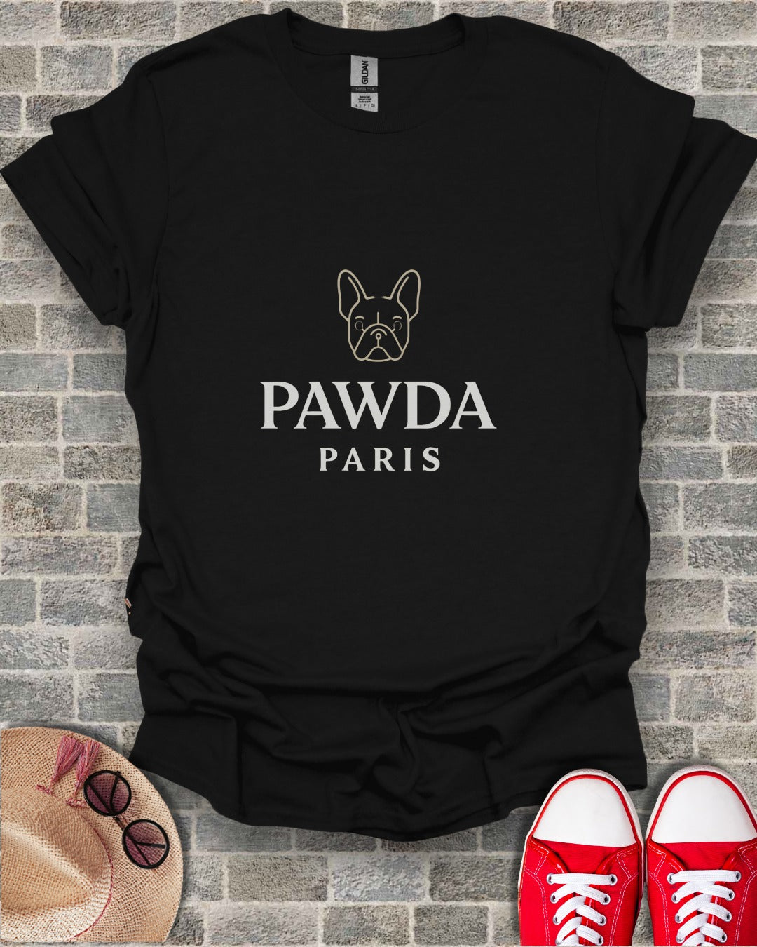 Funny Pawda Paris French Bulldog Graphic T-Shirt
