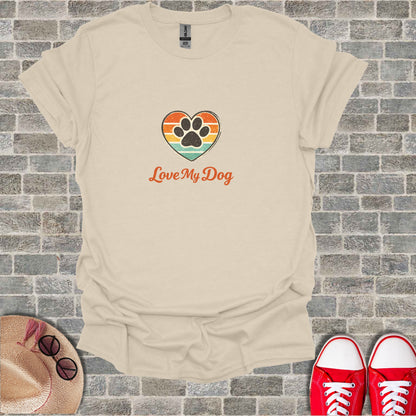 Love My Dog Paw Print Heart Design T-shirt product type