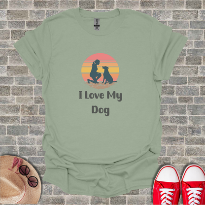 I Love My Dog Silhouette T-Shirt