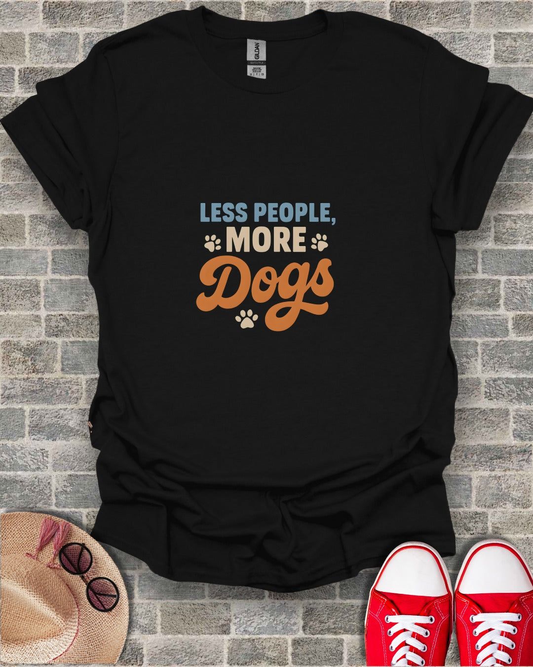 Less People More Dogs Casual T-Shirt