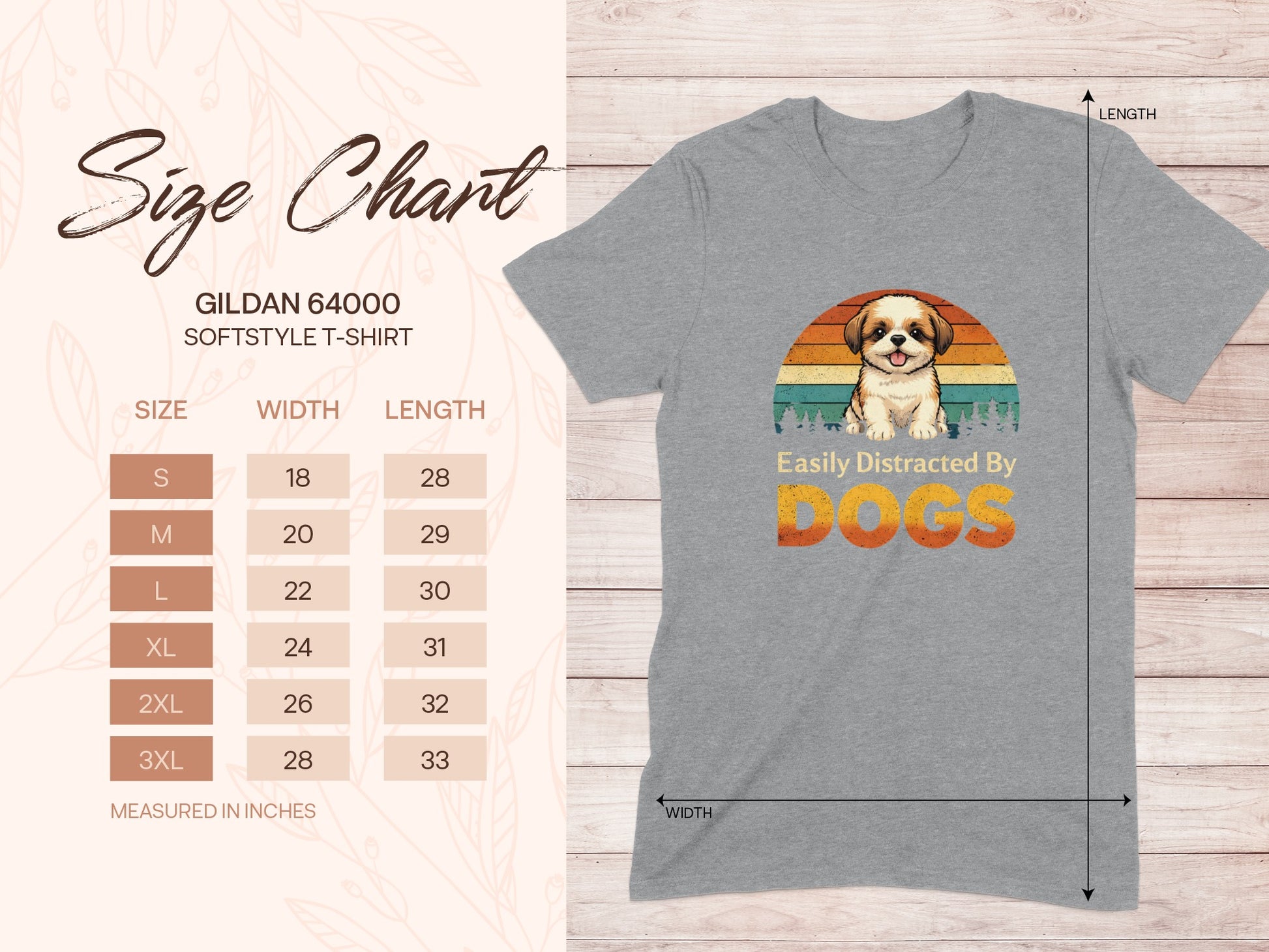 Easily Distracted By Dogs Gildan 64000 Softstyle T-Shirt