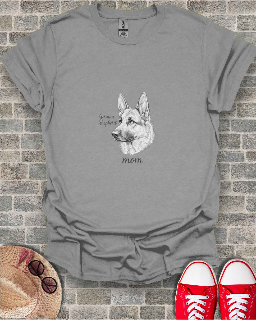 German Shepherd Mom Printed Graphic T-Shirt for Women