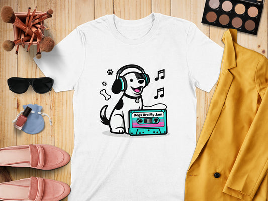 Dogs Are My Jam with Cassette Tape T-shirt product type