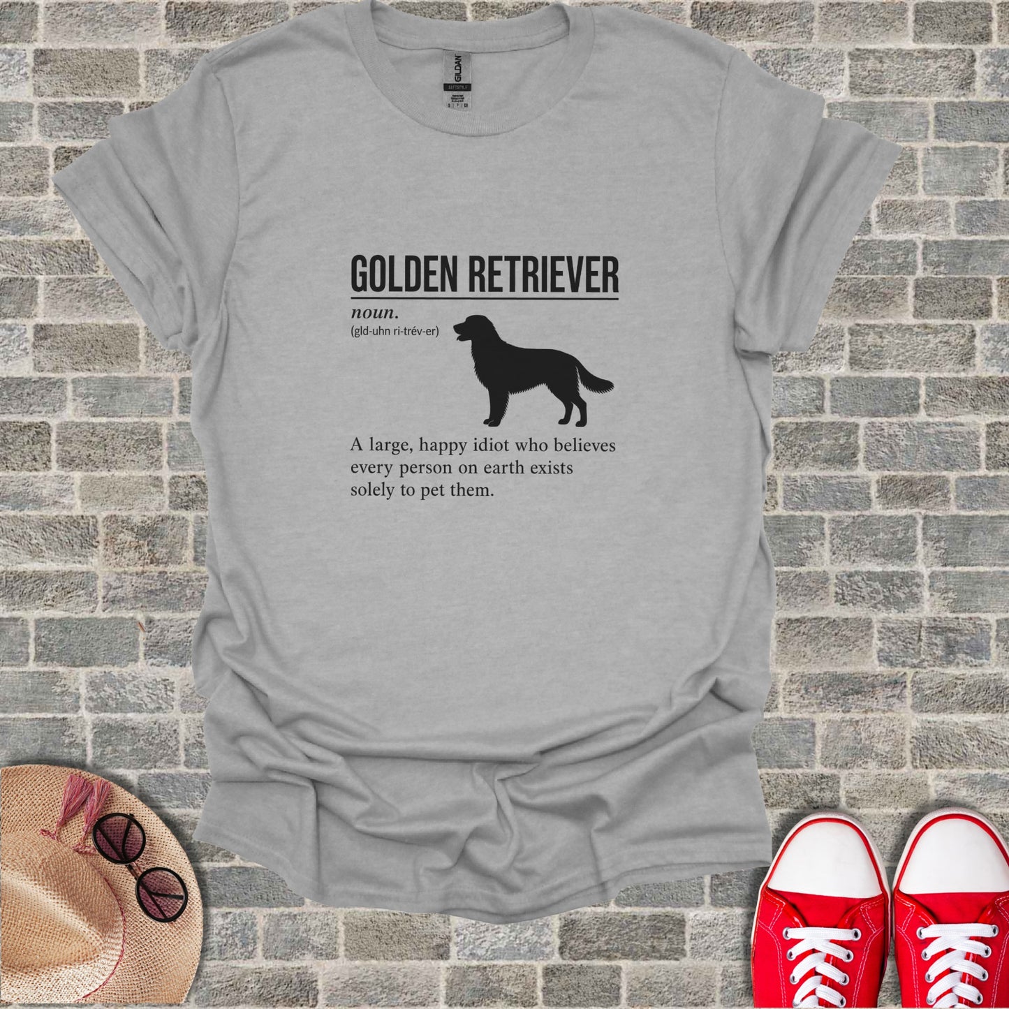 T-shirt with Golden Retriever definition and illustration.