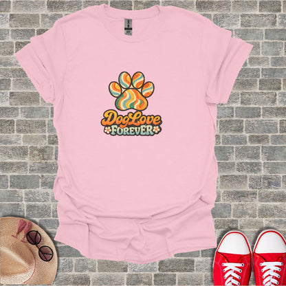 Pink Colorful Paw Print Dog Love Forever T-Shirt product type