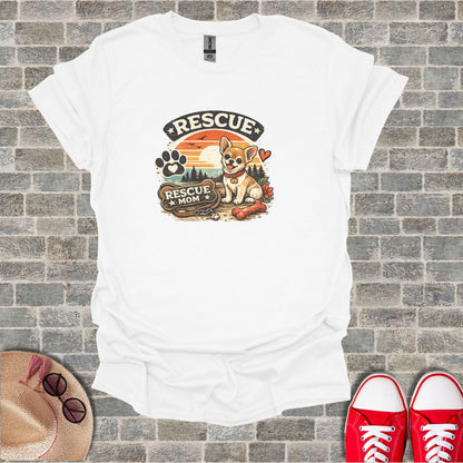 Rescue Mom Chihuahua Dog Sunset Graphic T-shirt