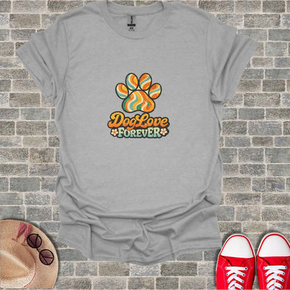 Paw Print Dog Love Forever Design Grey T-Shirt product type