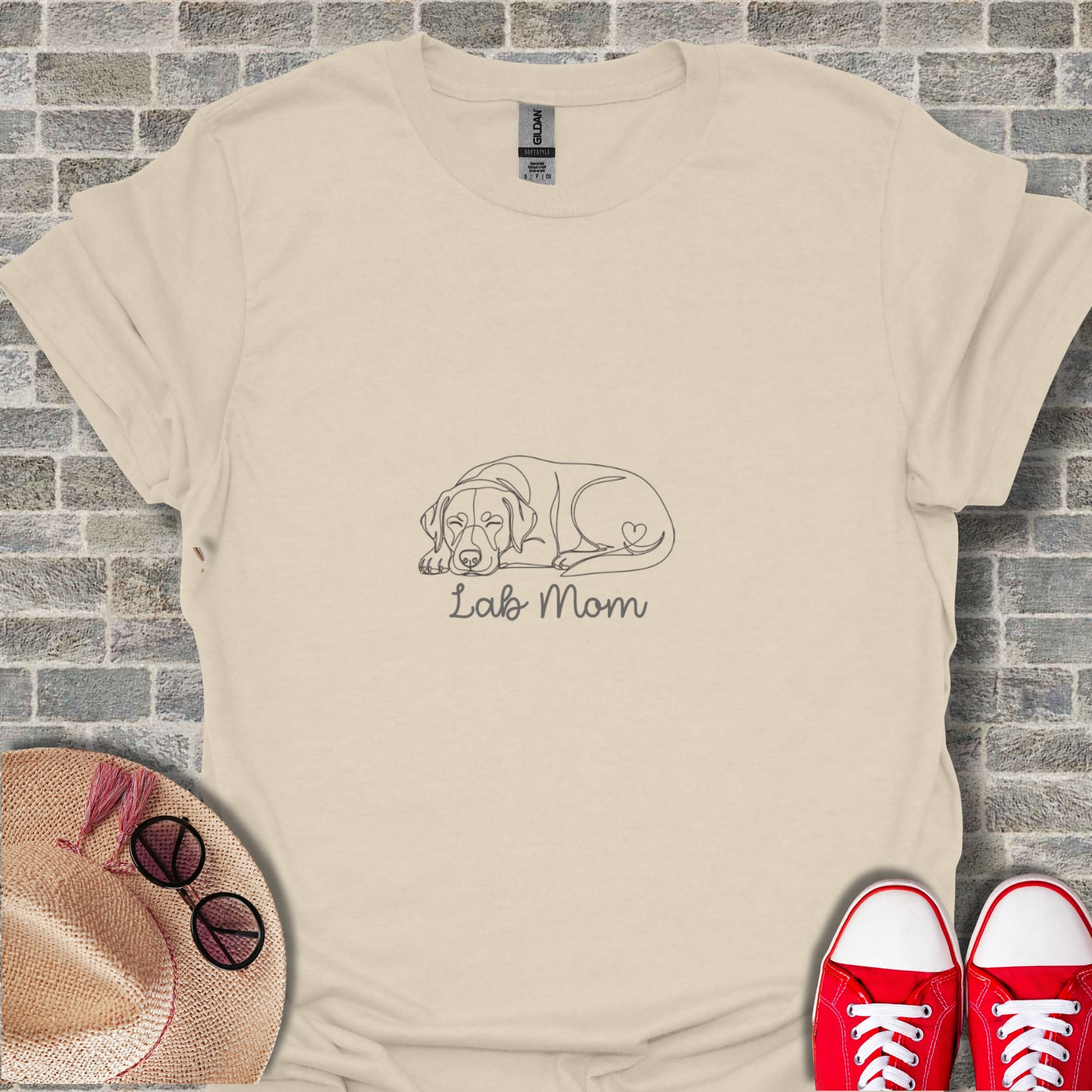 Lab Mom Sleeping Labrador Design Shirt