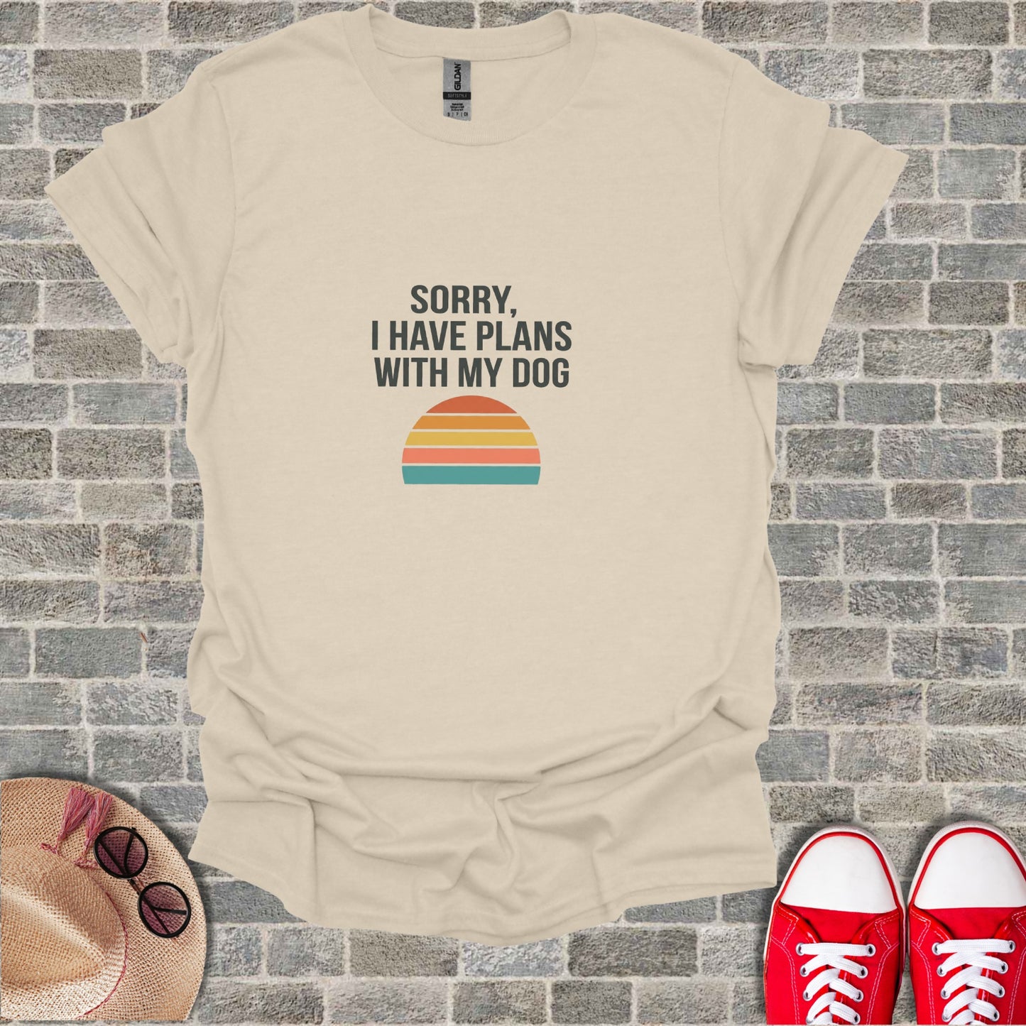 Sorry I Have Plans With My Dog Sunset T-shirt product type