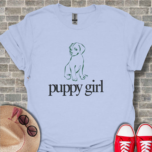 Cute Puppy Girl Graphic Design T-shirt