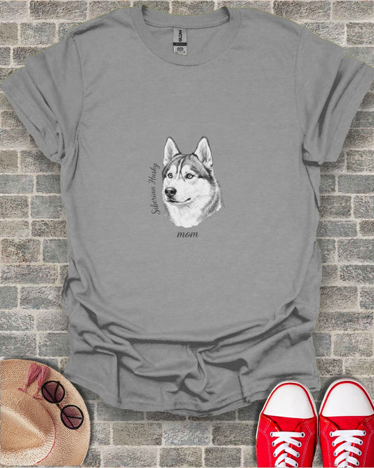 Siberian Husky Mom Graphic Tee Cute Casual Outfit