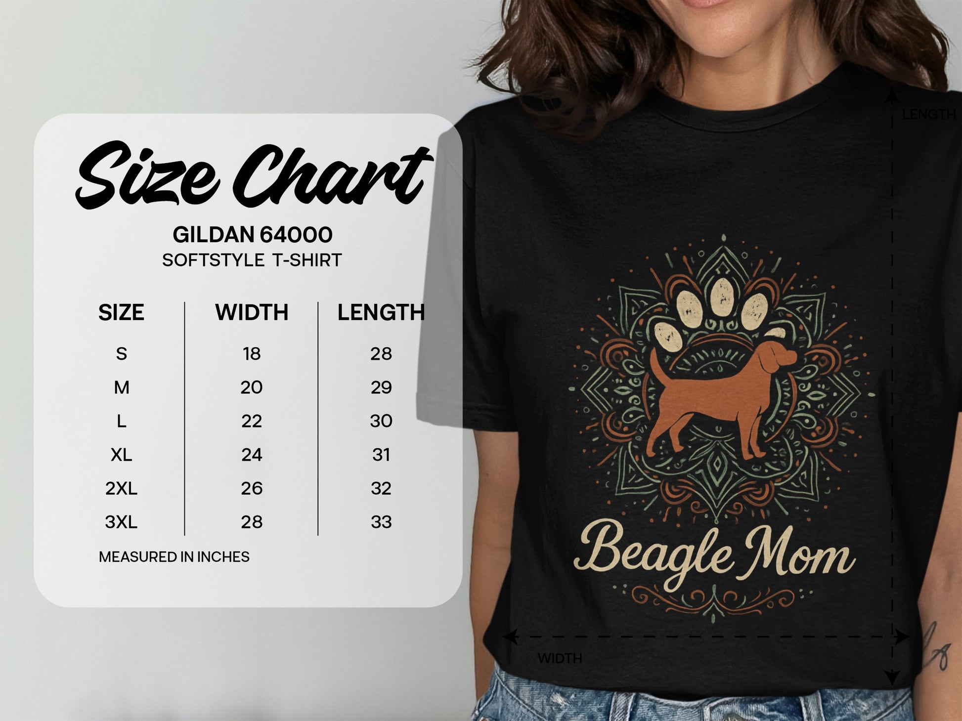 Beagle Mom Graphic Print T-Shirt for Dog Lovers