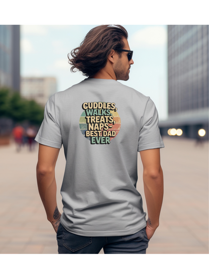 Cuddles & Treats Best Dad Ever T-Shirt, Father's Day Gift, Dog Dad Shirt, Unisex Softstyle Tee, Casual Graphic Top