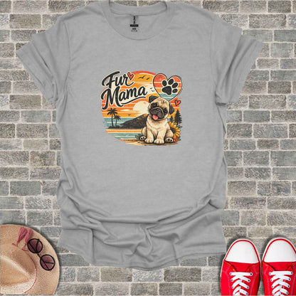 Fur Mama Pug Tropical Sunset Puppy Heart Paw product type